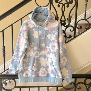 Adidas Originals Sweatshirt in Blue with Flower Print Size M